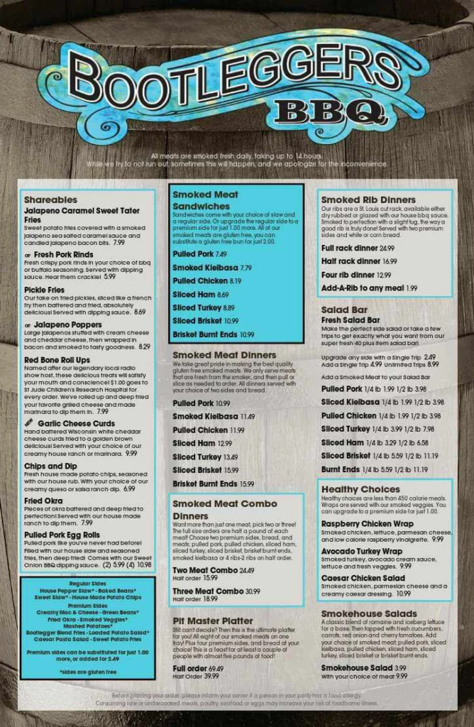 Bootlegger Three Anchor Bay Menu