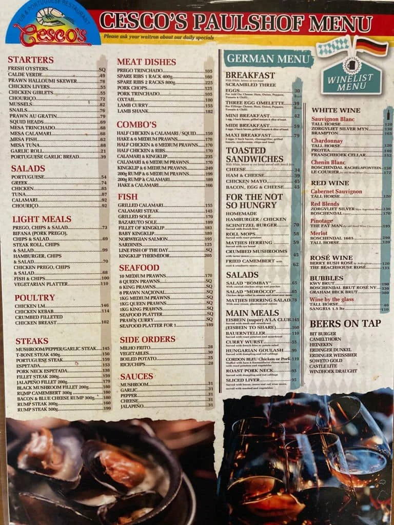 Hussar Grill Menu With Updated Prices in South Africa 2024