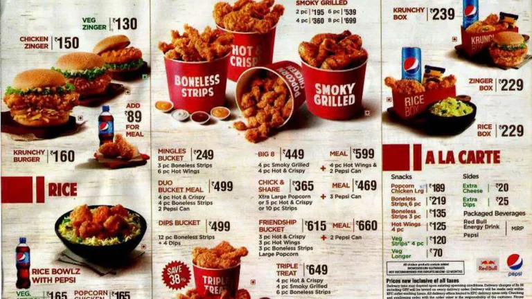 KFC Menu