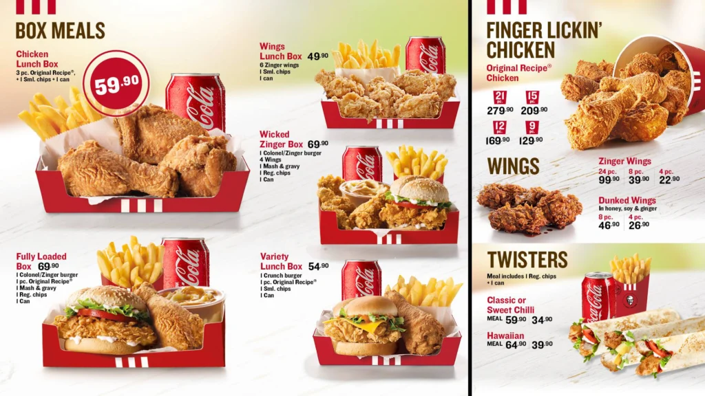 KFC Menu With Latest Prices in South Africa 2024