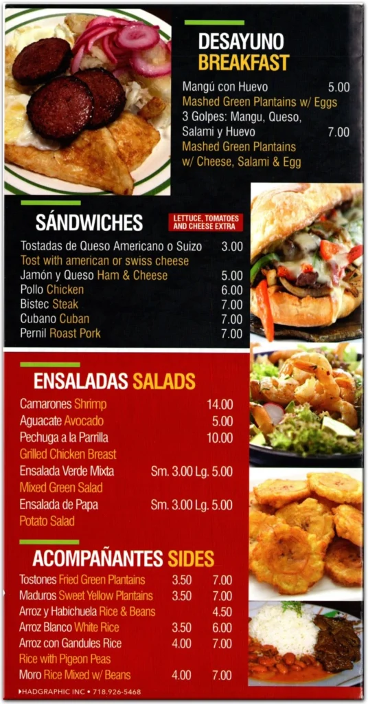 La Parada Pizzas Menu