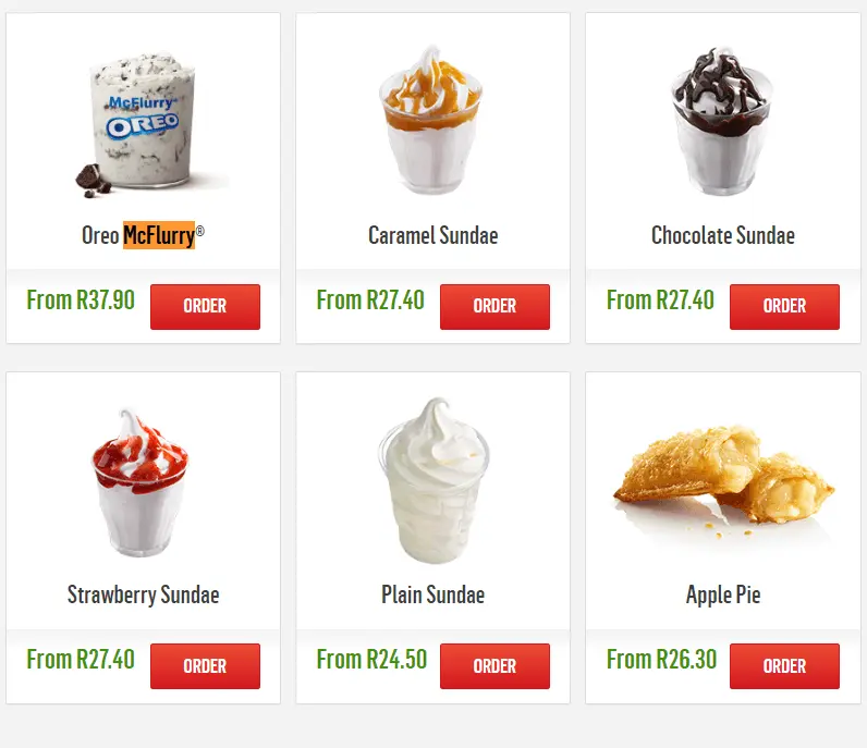 McDonald’s Dessert Menu Prices