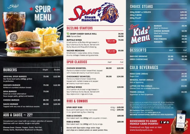 Spur Breakfast Menu With Updated Prices in South Africa 2024