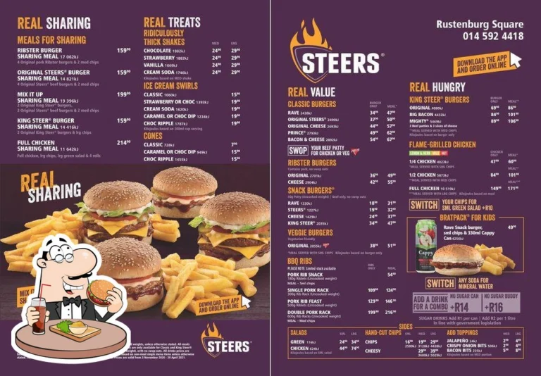 Steers Menu With Updated Prices in South Africa 2024