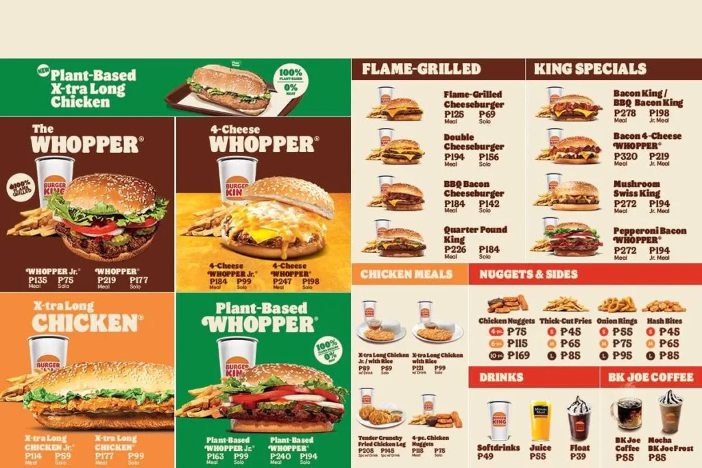 Burger King Menu With Updated Prices in South Africa 2024