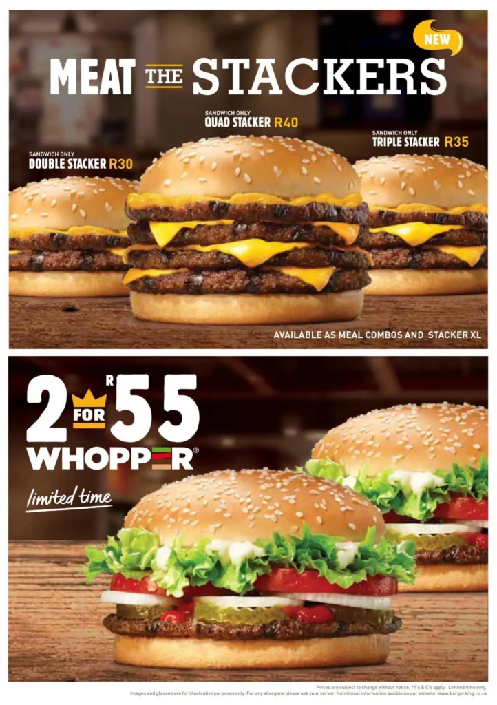 Burger king Beef Burgers Menu