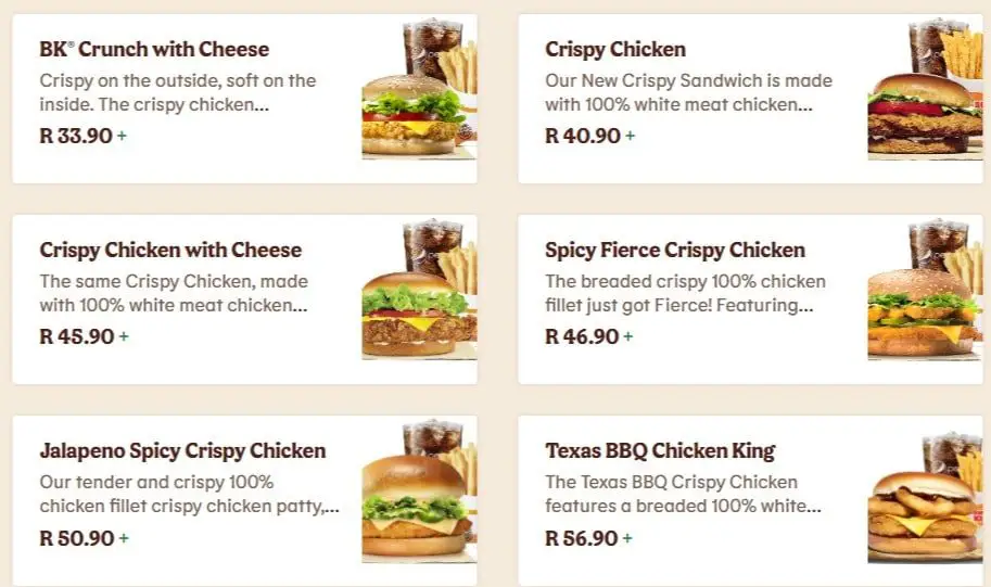 Burger king Gourmet & WHOPPER Menu