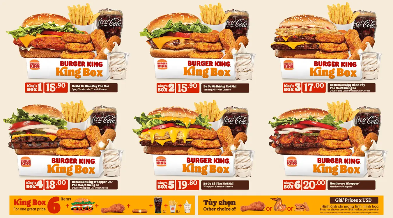 Burger king Menu