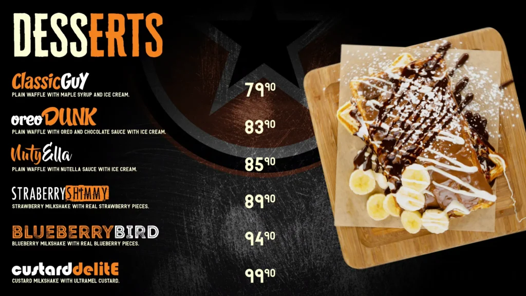 Dessert Rocomamas Menu