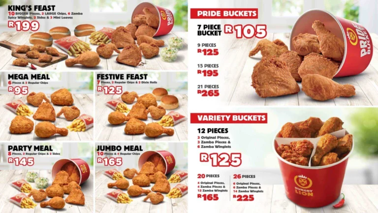 Hungry Lion Menu With Updated Prices in South Africa 2024