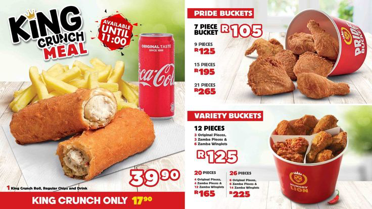 Hungry Lion Menu With Updated Prices in South Africa 2024 – menu za