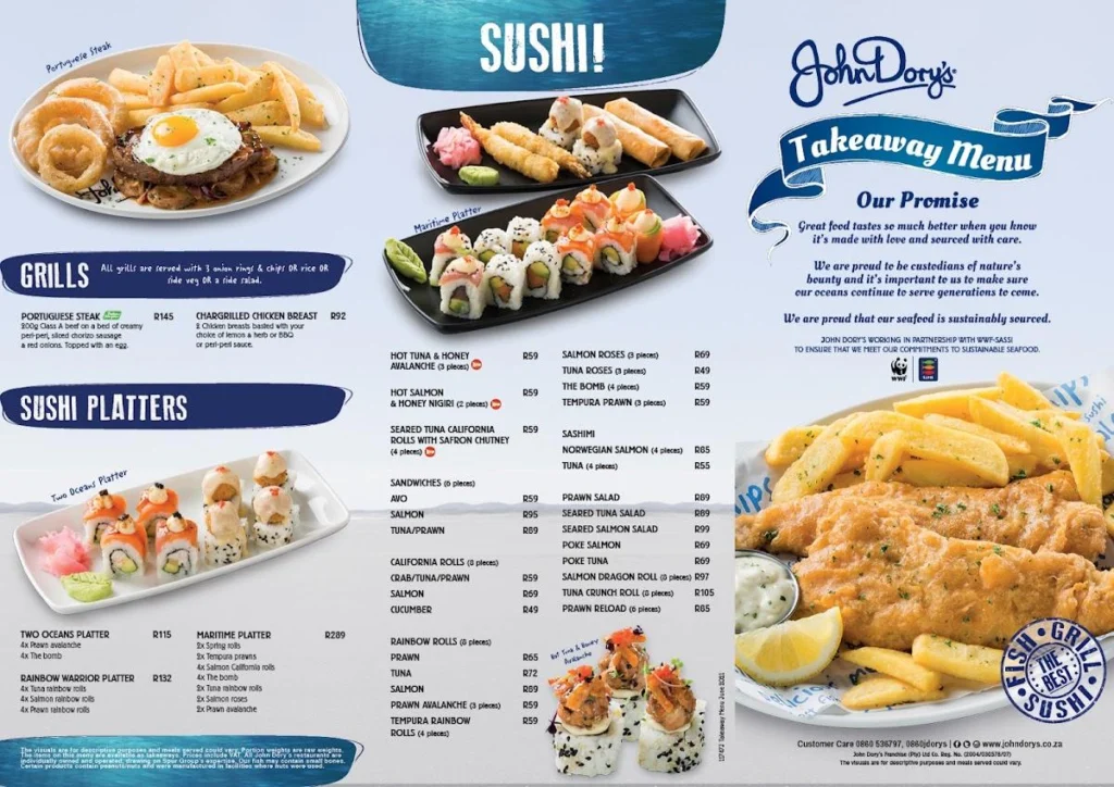 John Dorys Sushi Menu