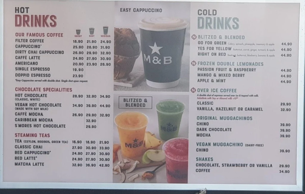 Mugg And Bean On The Move Menu