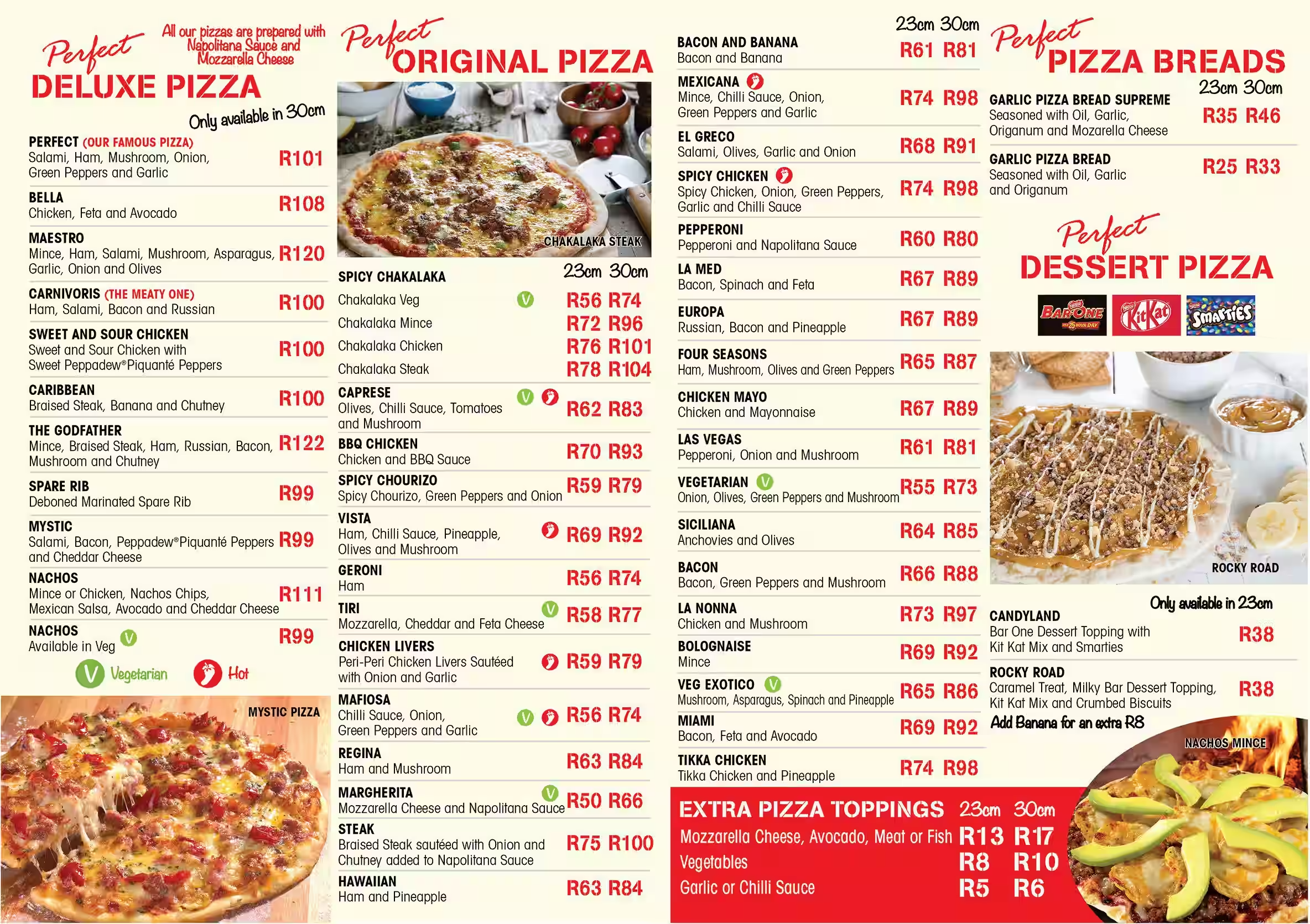 Pizza Perfect Menu