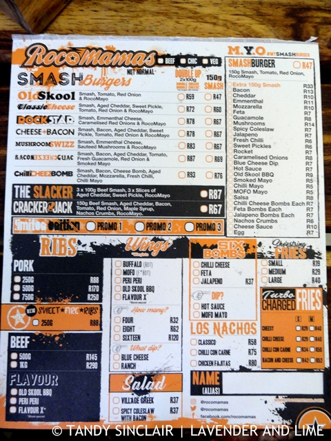 RocoMamas Fries Menu