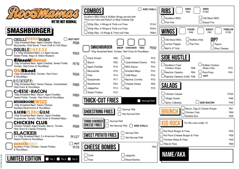 Rocomamas Menu With Updated Prices in South Africa 2024