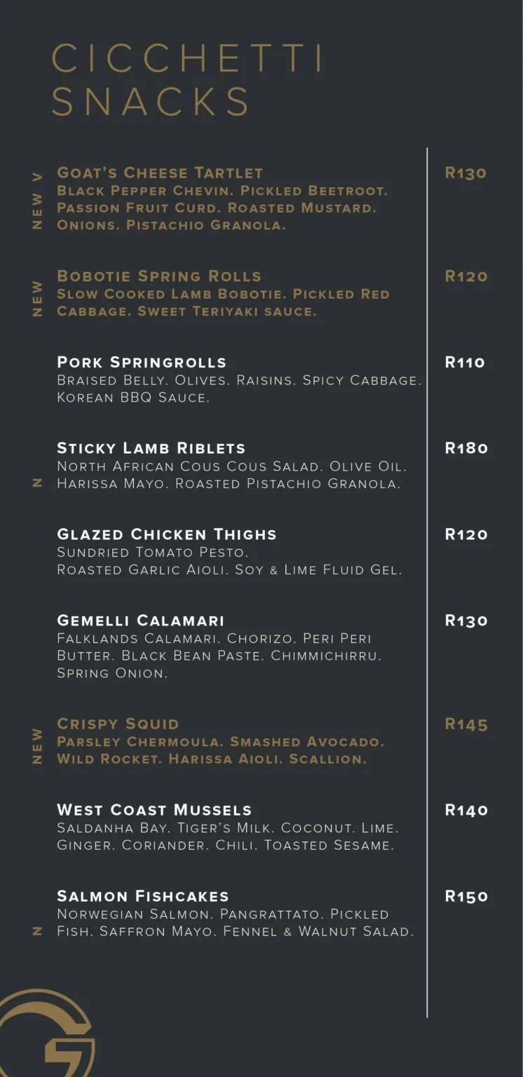 Gemelli Menu With Updated Prices in South Africa 2024