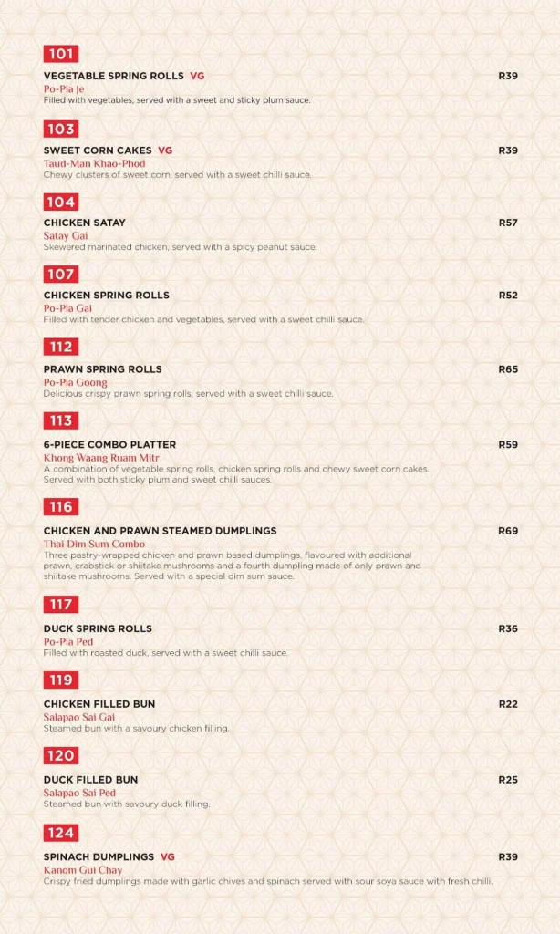 Simply Asia Kenilworth Menu