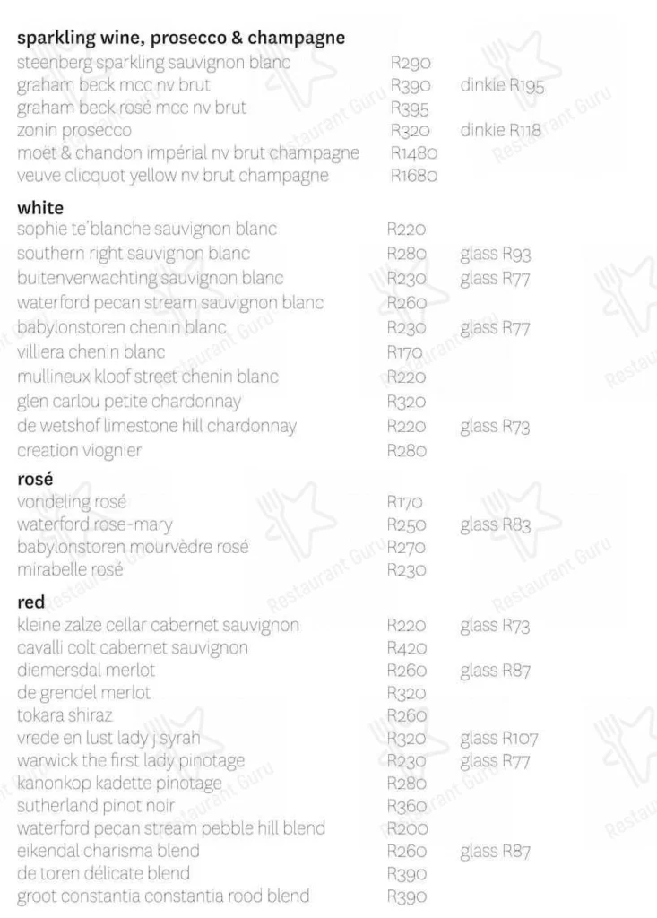 Tashas Sides Menu