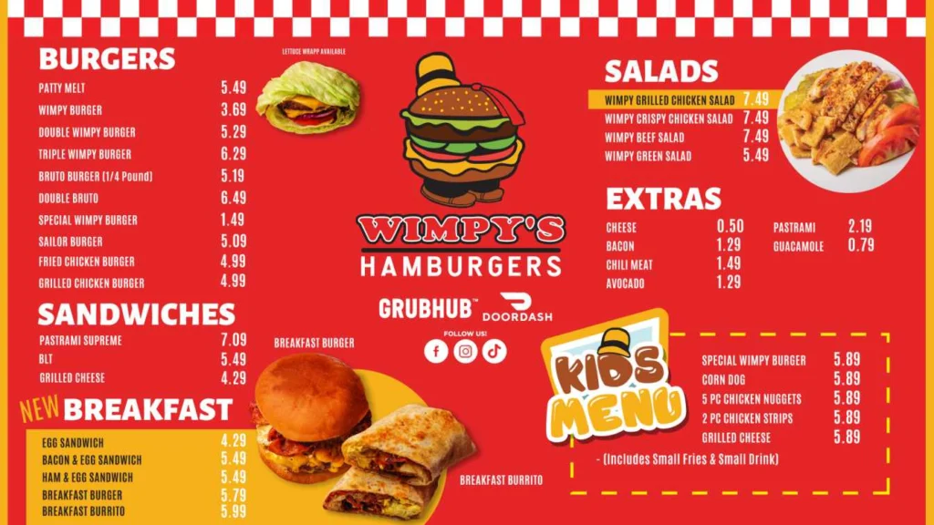 Wimpy Menu With Updated Prices in South Africa 2024 – menu za