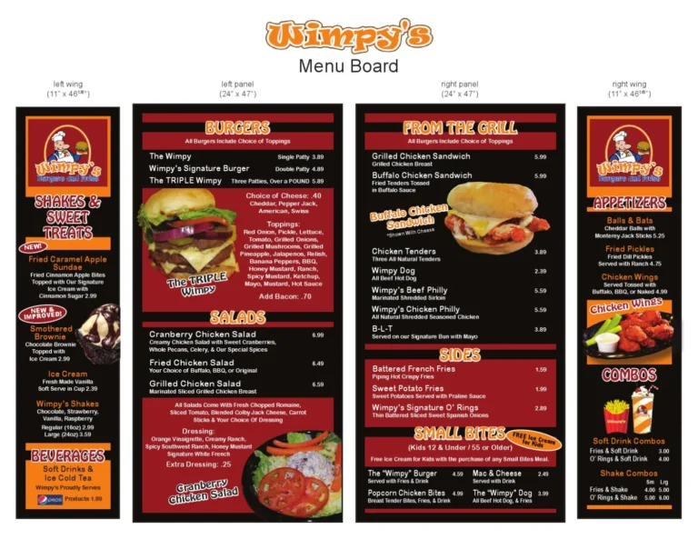 Wimpy Menu With Updated Prices in South Africa 2024