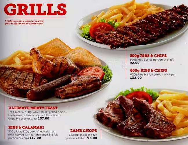 Wimpy Ribs Menu Prices