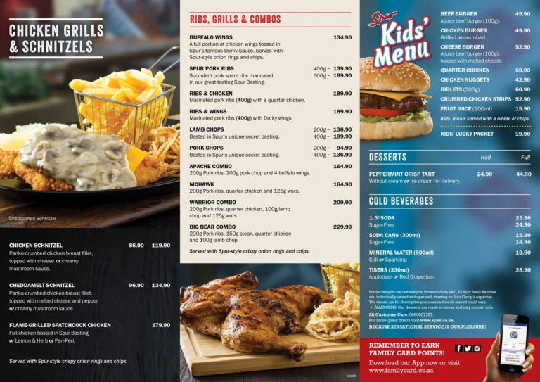 Spur Cocktail Menu With Updated Prices in South Africa 2024