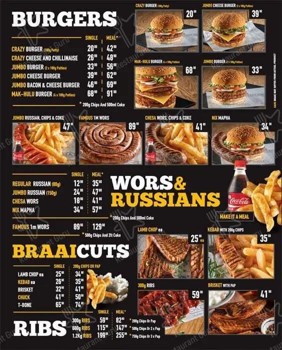 Chesa Nyama Menu With Updated Prices in South Africa 2024 – menu za