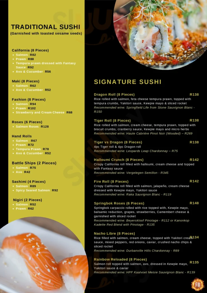 Fireroom Bedfordview Menu With Updated Prices in South Africa 2024 ...