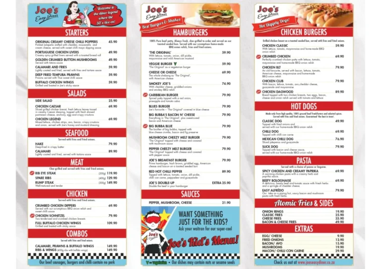 joe Cools Menu With Updated Prices in South Africa 2024